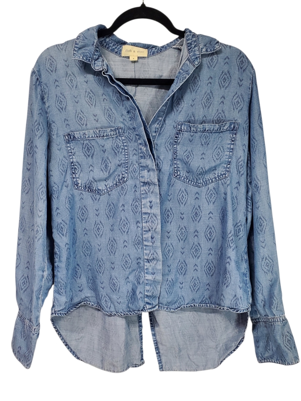 Anthropology Cloth & Stone Shirt M Boho Festival Peasant Coastal Cowgirl Denim